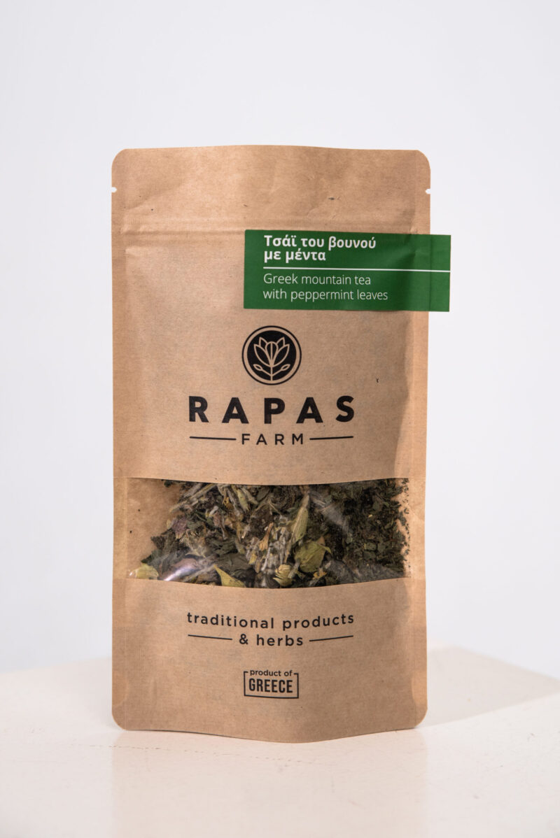 Τσάι του Βουνού με φύλλα μέντας